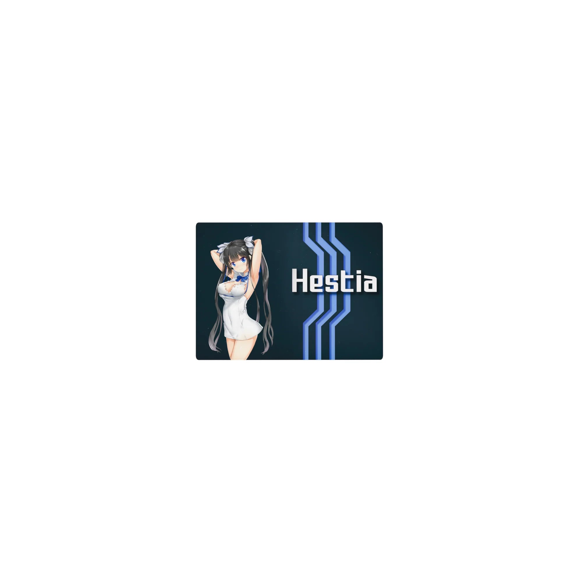 Classic anime girl mouse pad 14x10 inches with twin-tail character on deep navy sci-fi background.