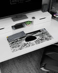 28x12 inches anime mouse pad showing rubble fields and broken towers radiating from a sky vortex.