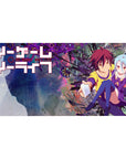 No Game No Life anime girl desk pad 40x20 inches with Shiro and Sora, neon feather burst backdrop.