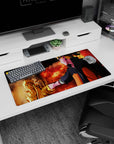 32x16 inches Naruto Uzumaki reaching for his glowing Kurama Mode self, dramatic red cloud scene mouse pad.