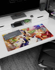 32x16 inches mouse pad showing glasses-wearing anime girl over checker floor with ink bottle and open journal.