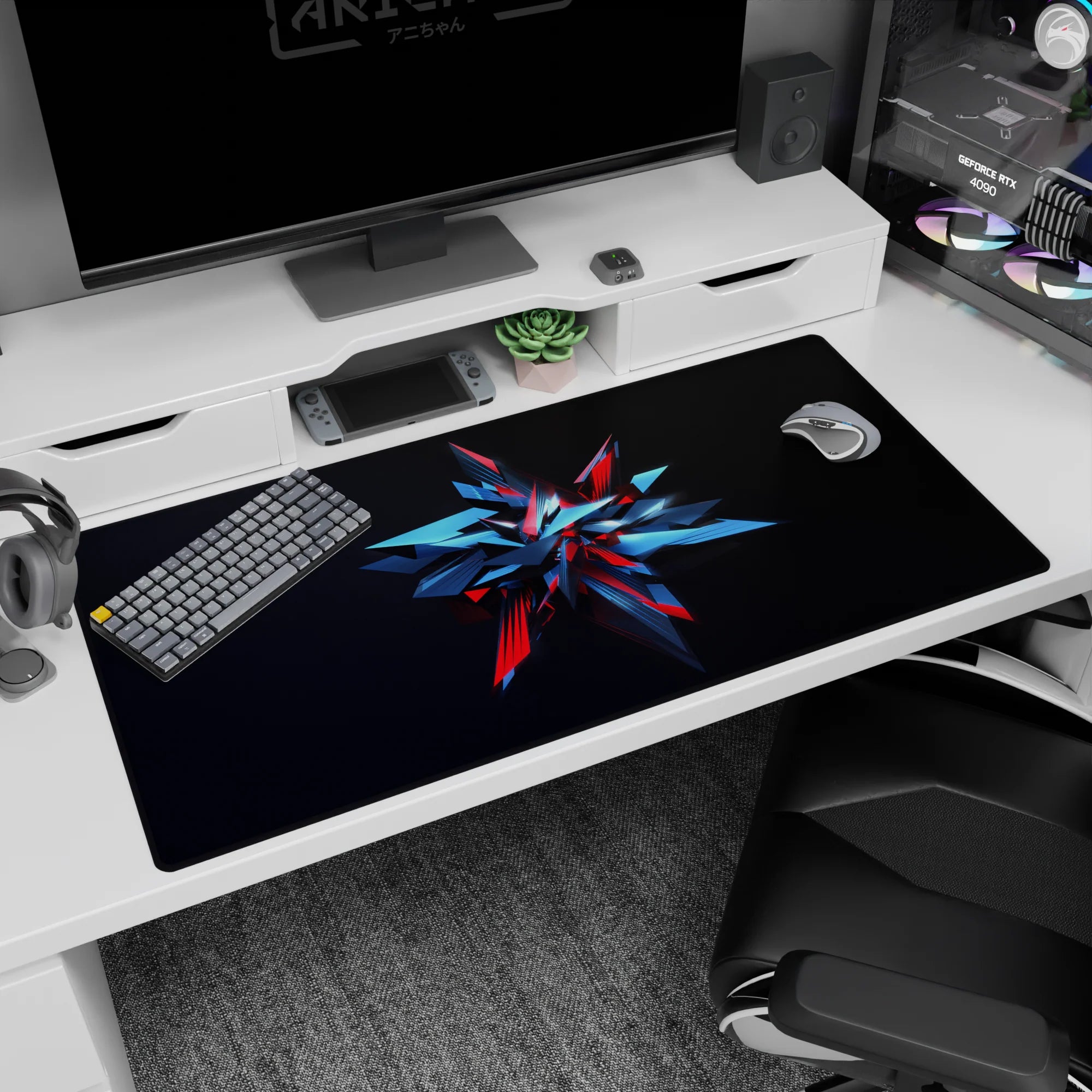 Abstract Deskmat | Mousepad | Deskpad - Cyber Shard - AniChan