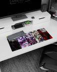 28x12 inches anime girl mouse pad showing five warrior heroines posed like a collector poster across the desk.