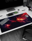 Fiery nebula stretching across a starry night sky desk pad 40x20 inches like a window to space.