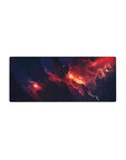 Midnight cosmos nebula mouse pad, 28x12 inches, with smoky swirls and scattered tiny stars.