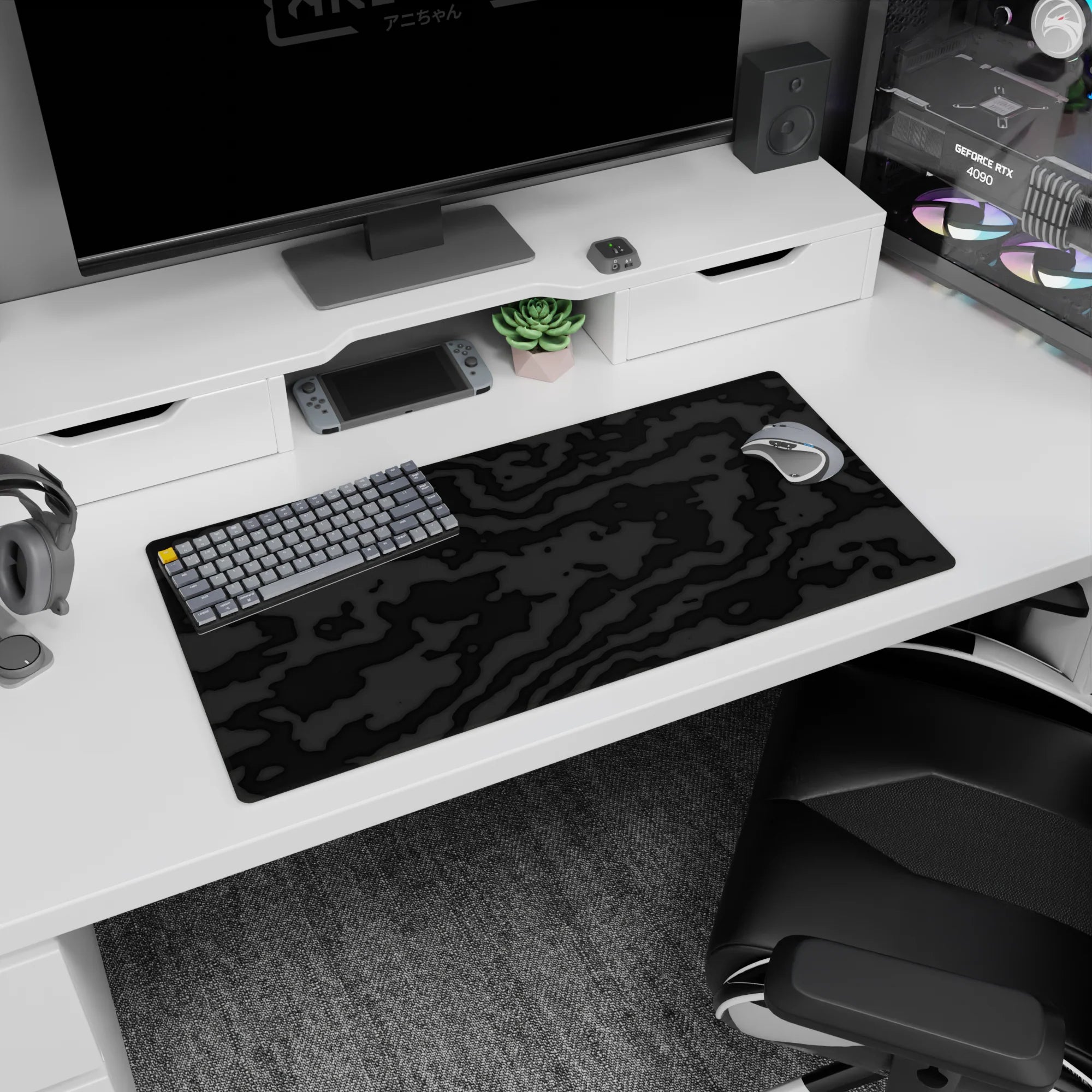 Liquid Abstract Deskmat | Mousepad | Deskpad - Stealth Mode