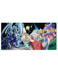 Yu-Gi-Oh! anime mouse pad 32x16 inches with Pegasus, Dark Magician Girl, dragon, and shadow beast.