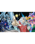 Yu-Gi-Oh! anime desk pad 40x20 inches with Pegasus, Dark Magician Girl, dragon and shadow beast.