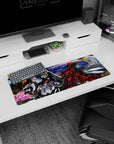 32x12 inches Gundam Char’s Counterattack mouse pad showing RX-93 Nu Gundam facing Char’s Sazabi.