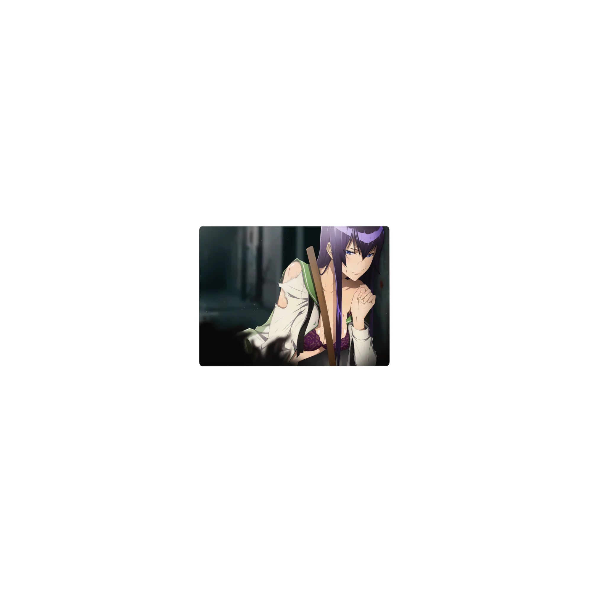 Classic anime girl mouse pad 14x10 inches with bold poster title and gritty backdrop, smooth tracking.