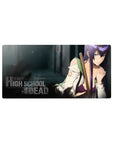 Highschool of the Dead anime girl mouse pad, gritty poster-style design, 32x16 inches.