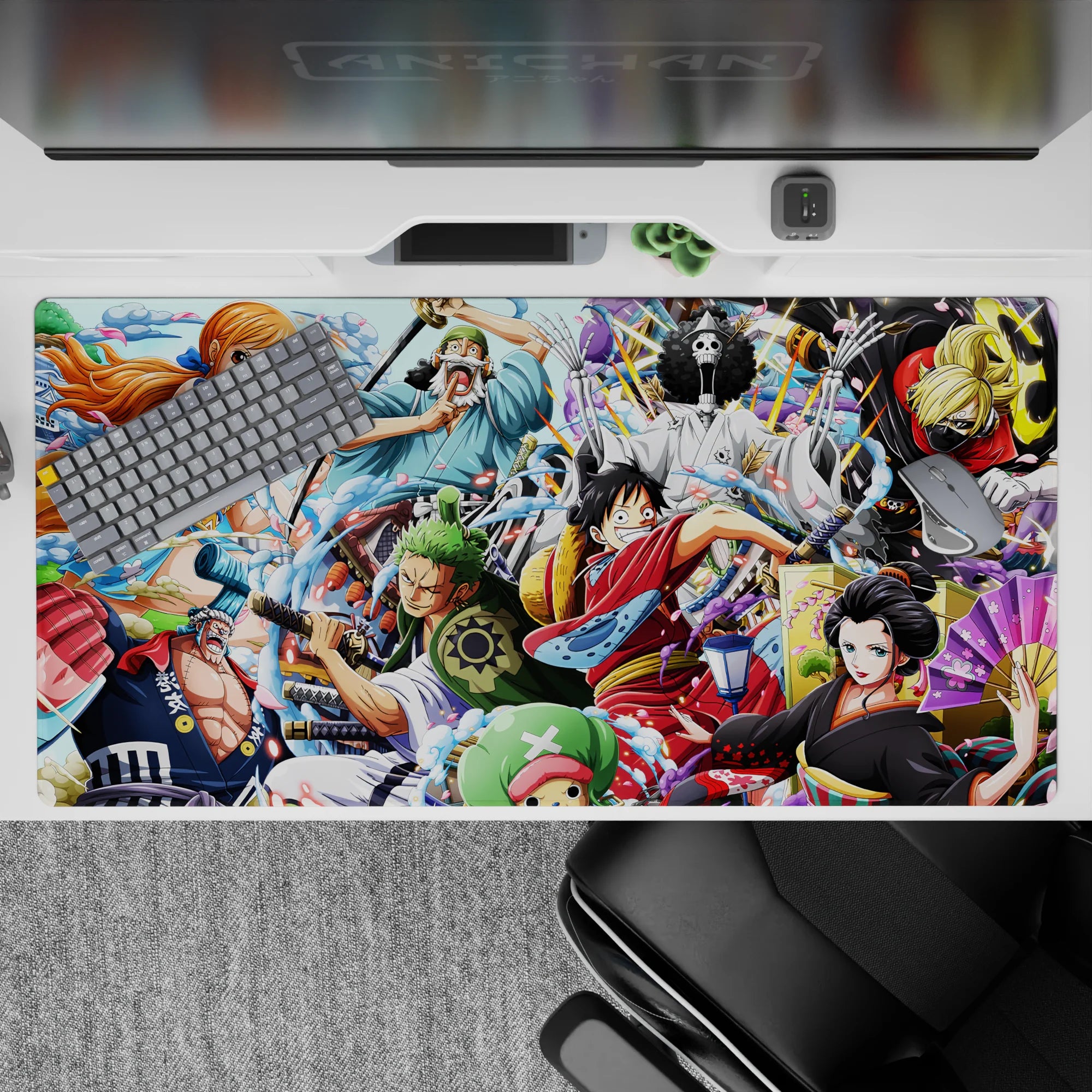 One Piece Deskmat | Mousepad | Deskpad - Wano Warriors: Straw Hat Pirates - AniChan