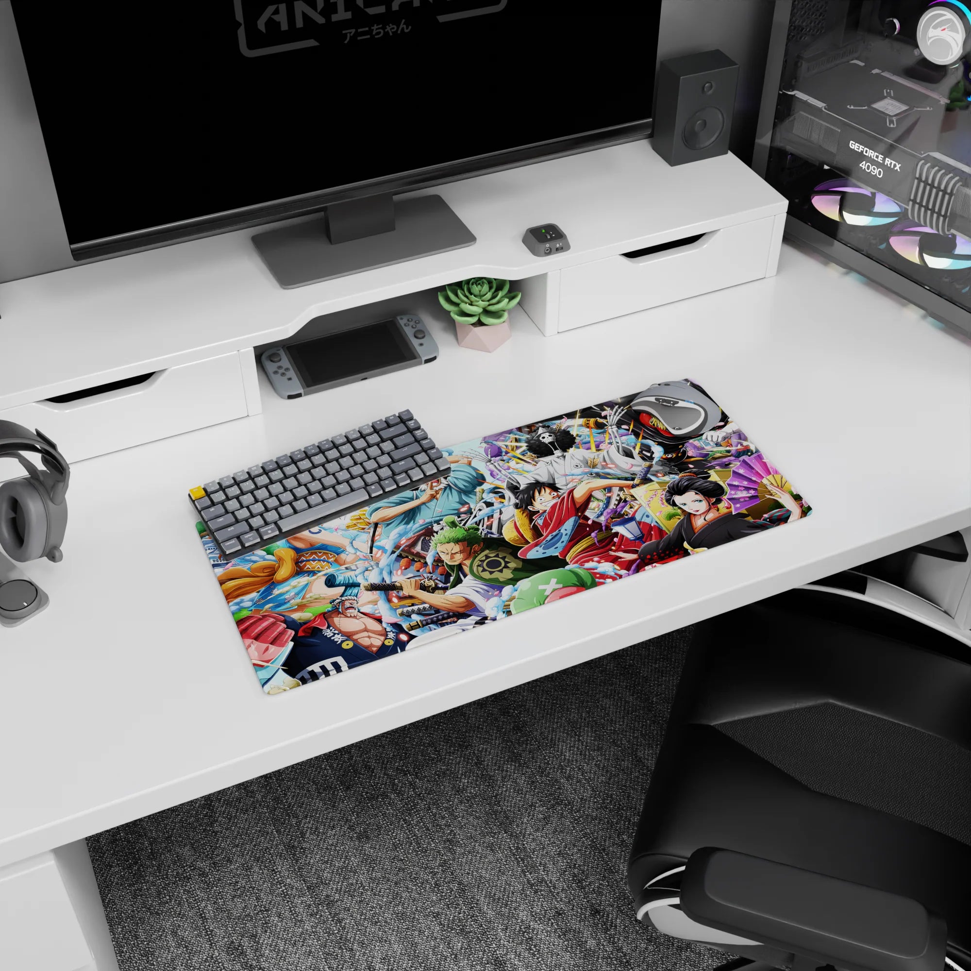 One Piece Deskmat | Mousepad | Deskpad - Wano Warriors: Straw Hat Pirates - AniChan