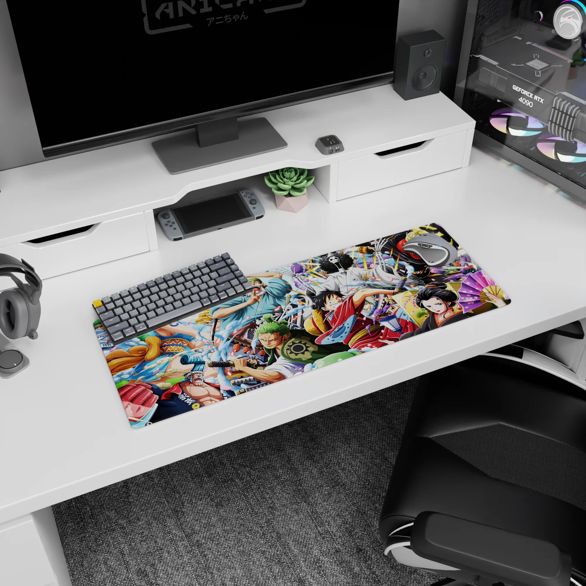 One Piece Deskmat | Mousepad | Deskpad - Wano Warriors: Straw Hat Pirates - AniChan