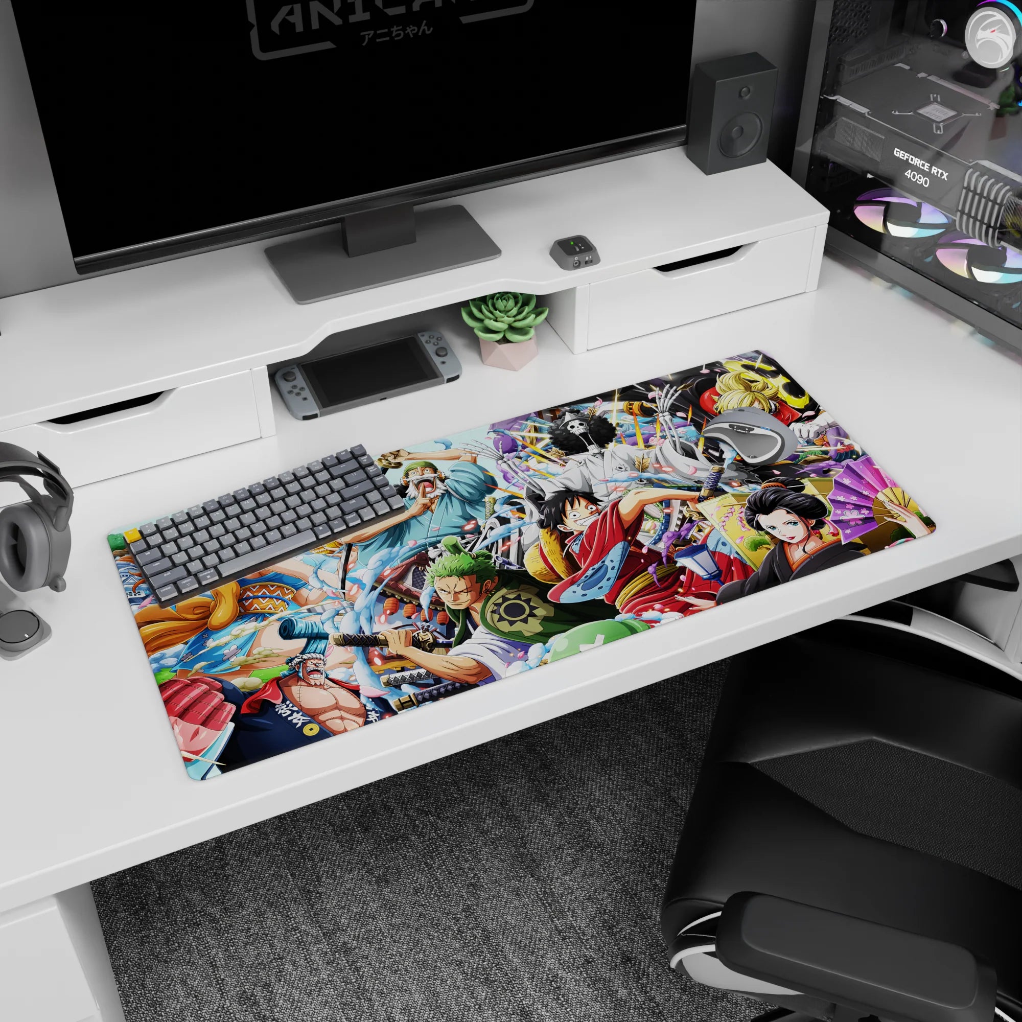 One Piece Deskmat | Mousepad | Deskpad - Wano Warriors: Straw Hat Pirates - AniChan