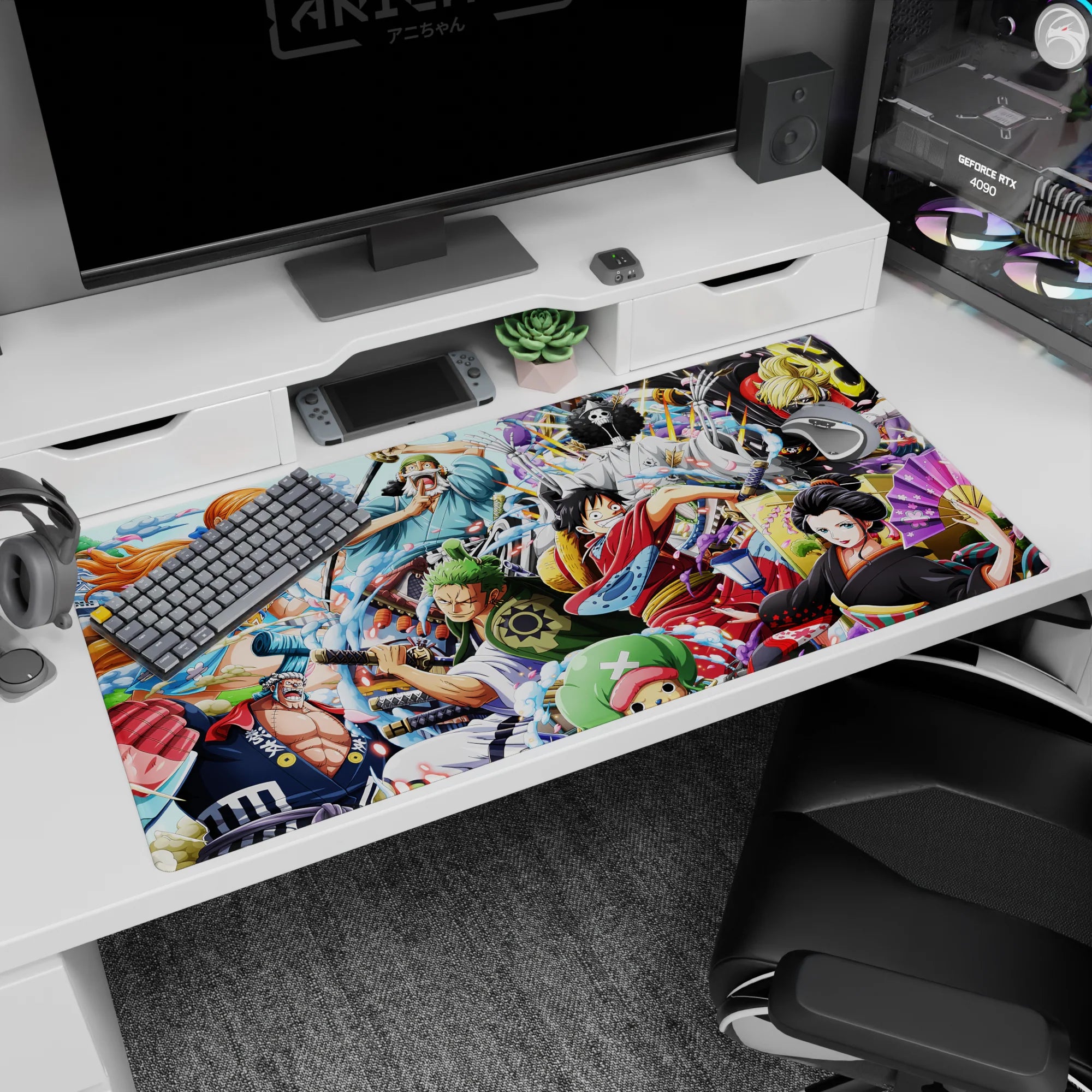 One Piece Deskmat | Mousepad | Deskpad - Wano Warriors: Straw Hat Pirates - AniChan