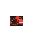 Classic anime mouse pad 14x10 inches with Alucard before a blood-red moon, pistol raised, gothic style.