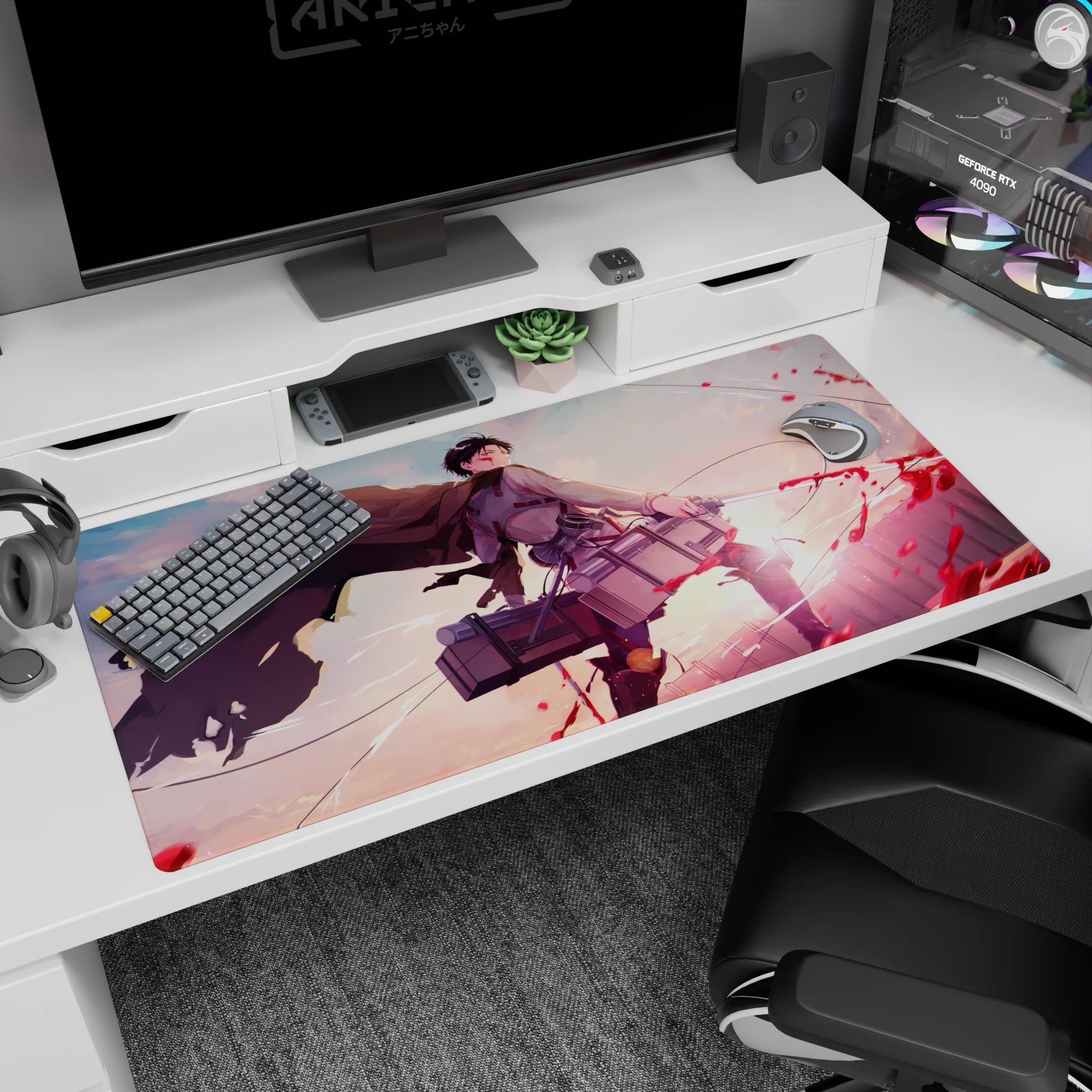 Attack on Titan - Anime Mouse Pad and Desk Pad - Levi’s Last Light - AniChan