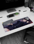 32x12 inches anime girl mouse pad showing a shy schoolgirl daydreaming after class, resting on your desk.