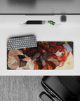 28x12 inches mouse pad in warm browns, soft creams, and sunset gold for a calm winter vibe.