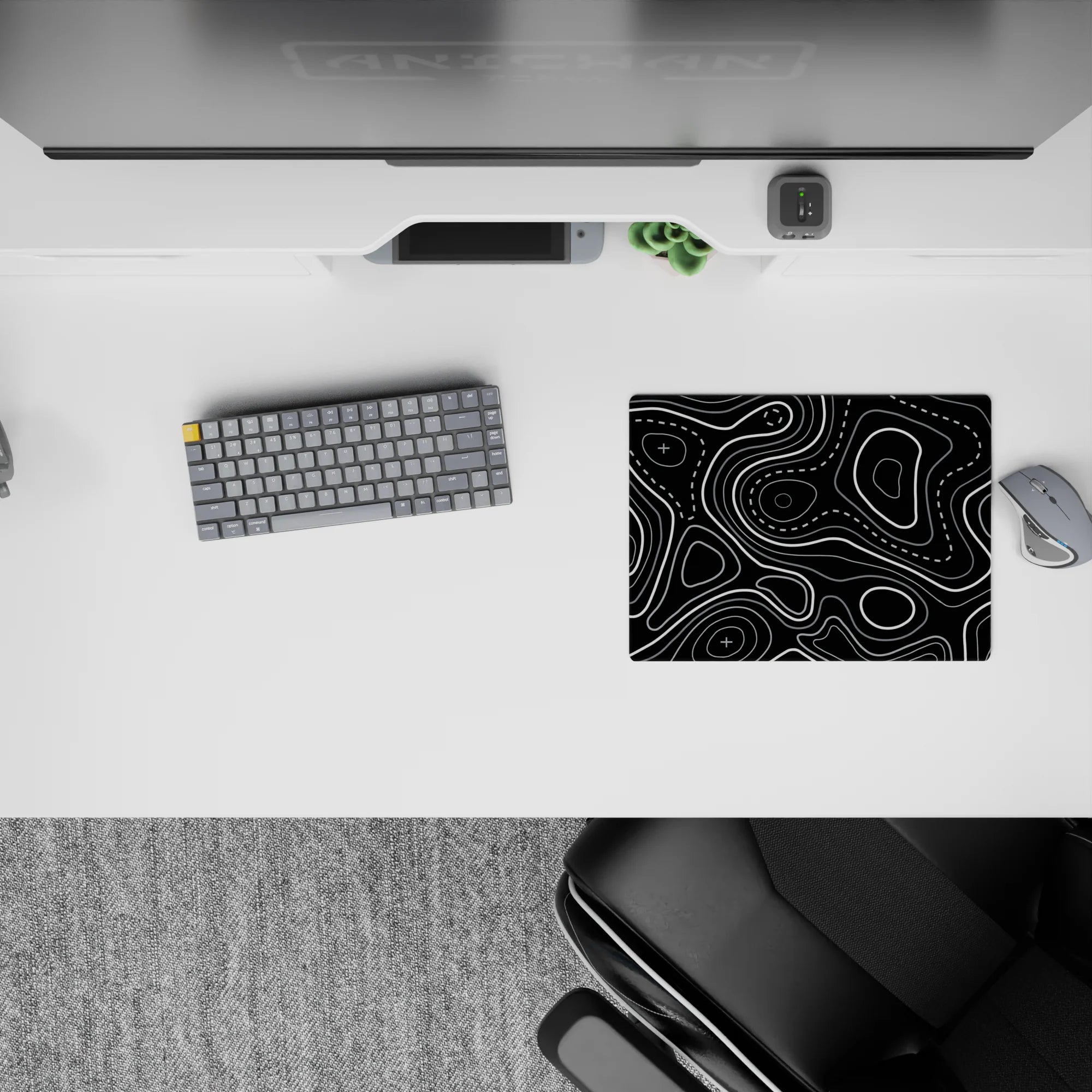 Topographic (Topo) Deskmat | Mousepad | Deskpad - Contour Grid - AniChan