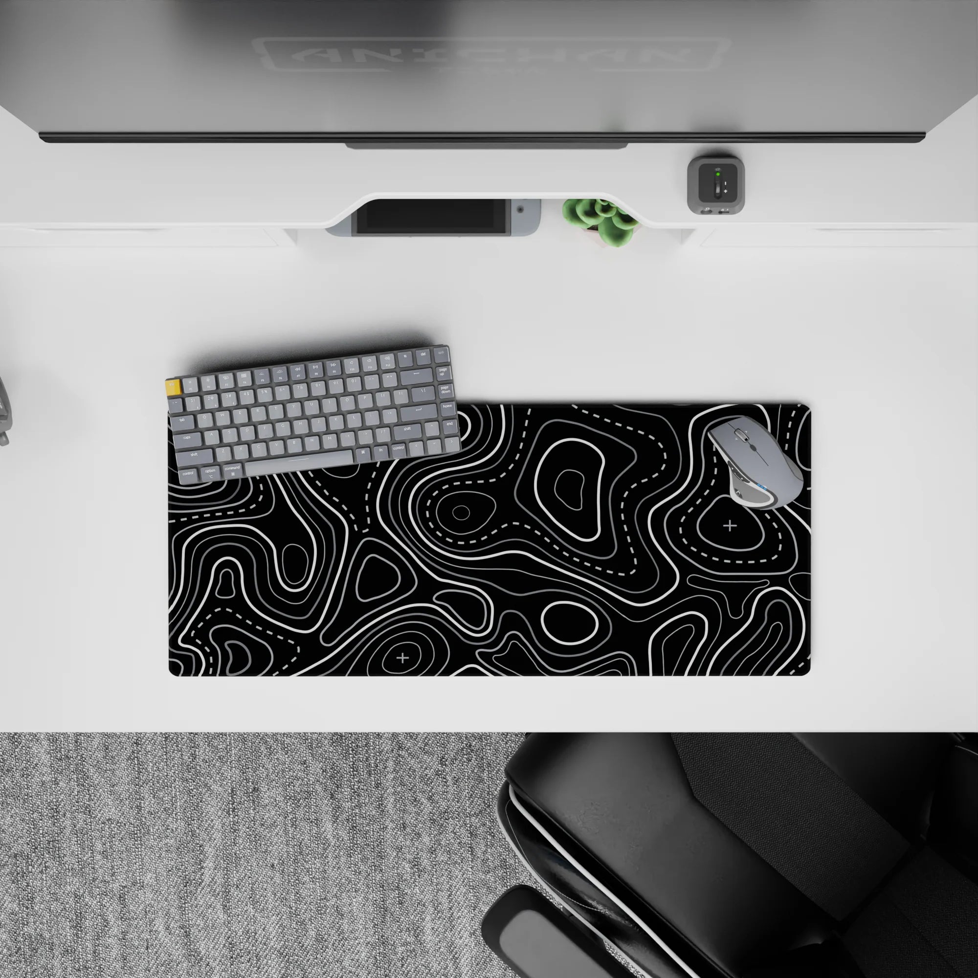 Topographic (Topo) Deskmat | Mousepad | Deskpad - Contour Grid - AniChan