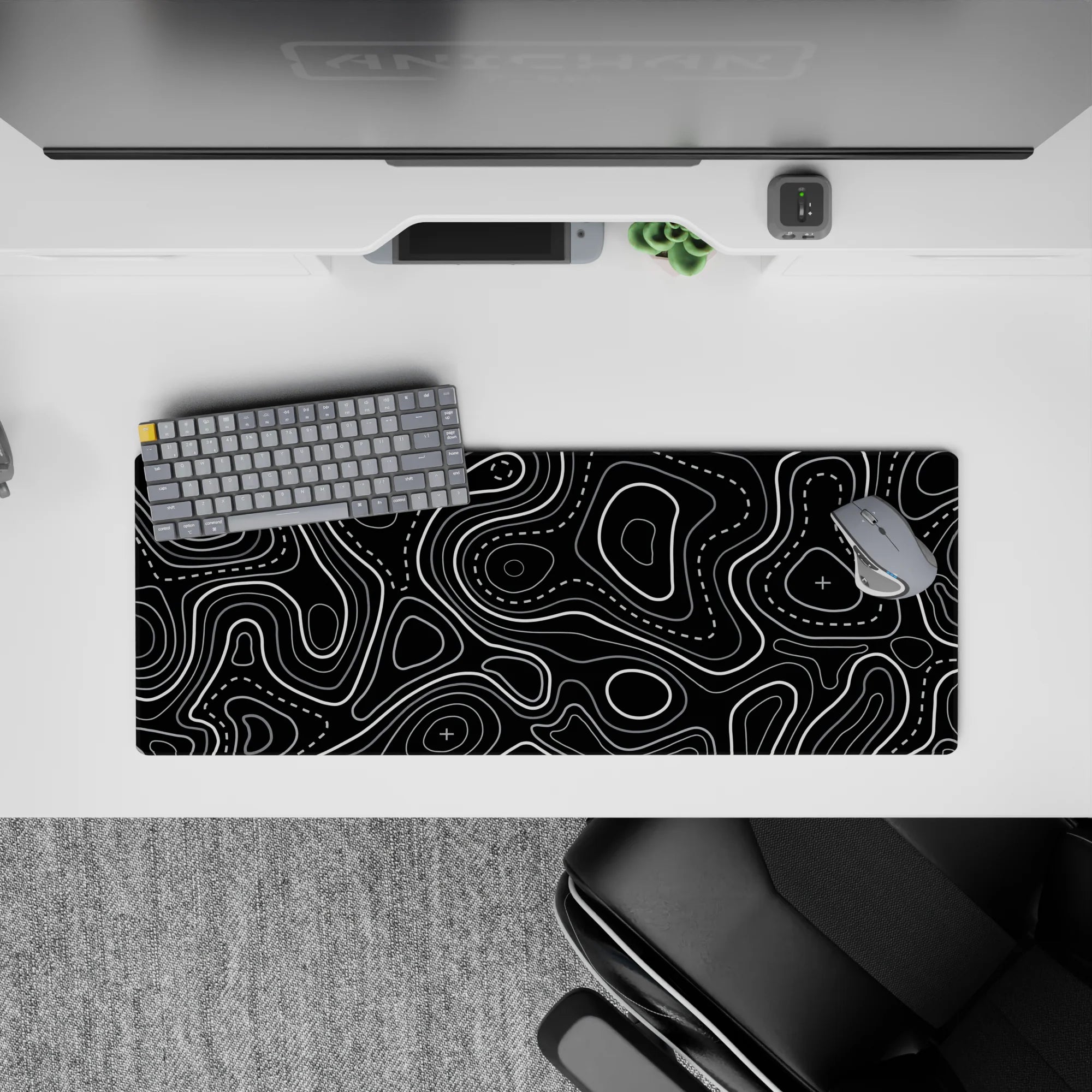 Topographic (Topo) Deskmat | Mousepad | Deskpad - Contour Grid - AniChan