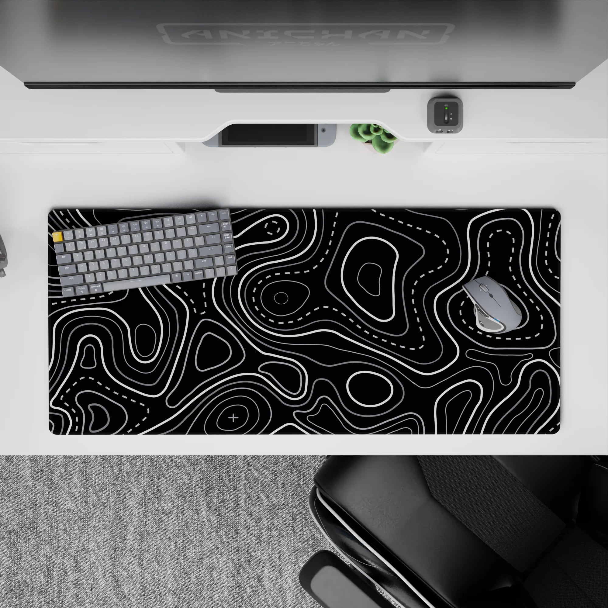 Topographic (Topo) Deskmat | Mousepad | Deskpad - Contour Grid - AniChan