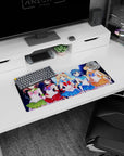 28x12 inches anime girl mouse pad featuring Sailor Moon, blonde twin buns gripping a wand beneath the moon.