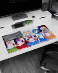 32x16 inches Sailor Moon mouse pad with blonde twin-bun leader gripping a wand, team lined up.