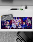 Anime mouse pad 32x12 inches featuring Kirito, Asuna, Alice, and Sinon from Sword Art Online: Alicization, in vibrant colors.