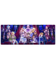 Anime mouse pad 32x12 inches featuring Kirito, Asuna, Alice, and Sinon from Sword Art Online: Alicization, vibrant colors.