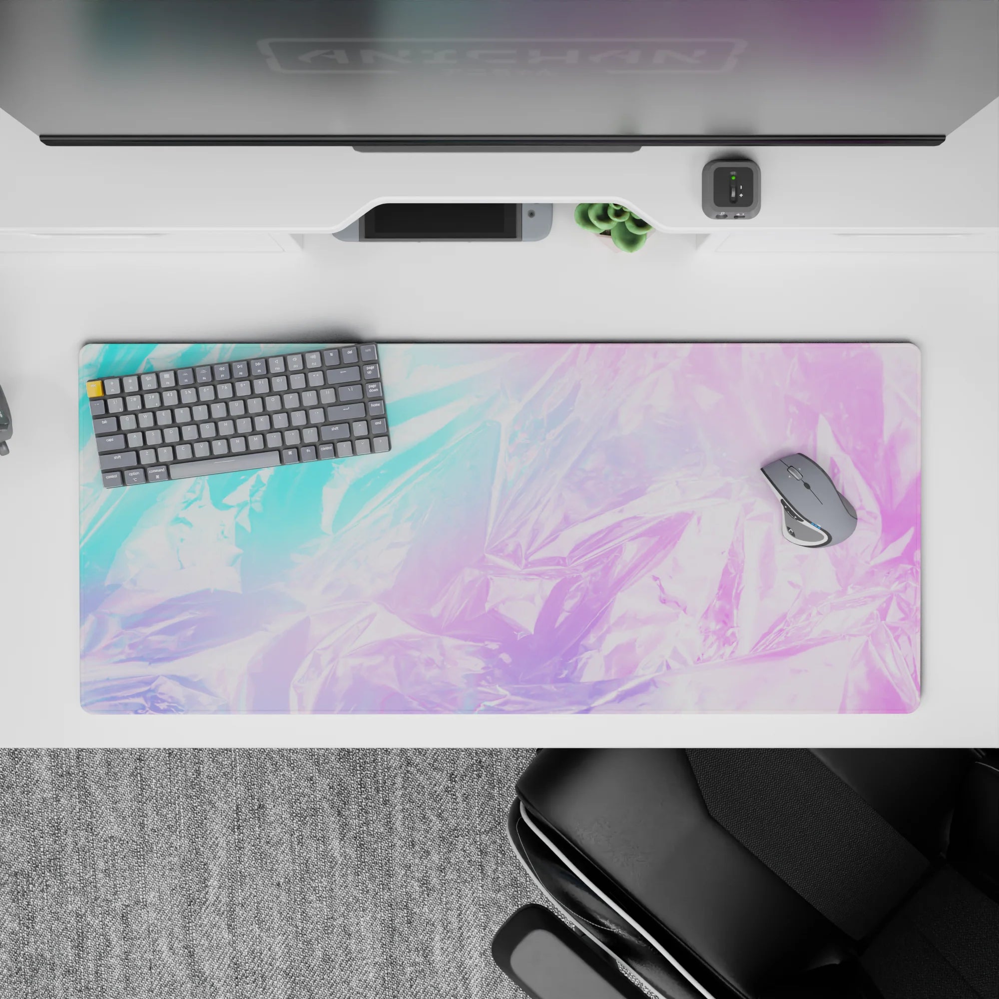 Abstract Deskmat | Mousepad | Deskpad - Iridescent Bliss - AniChan