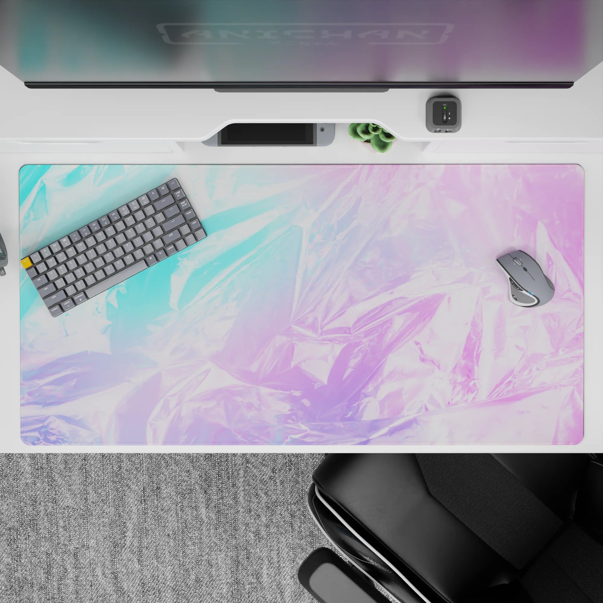 Abstract Deskmat | Mousepad | Deskpad - Iridescent Bliss - AniChan