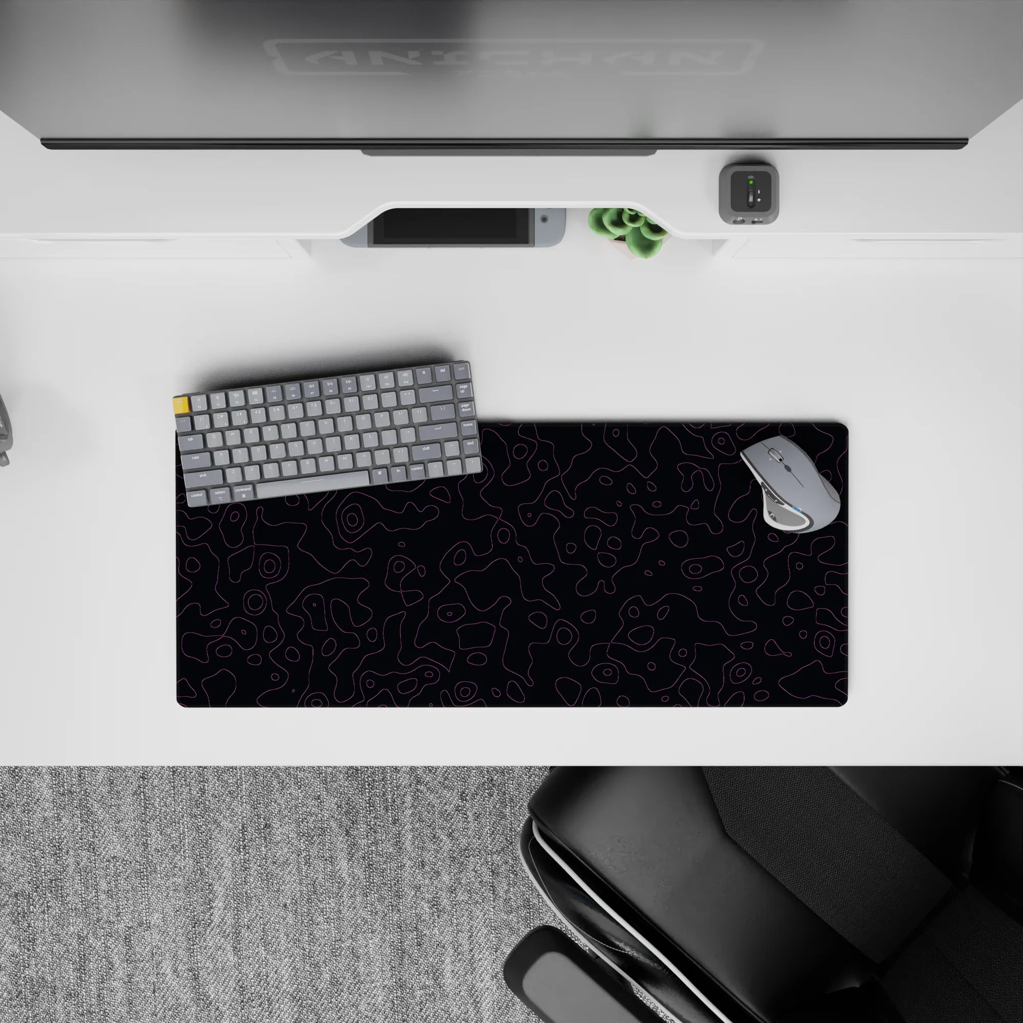 Topographic (Topo) Deskmat | Mousepad | Deskpad - Twilight Contours - AniChan