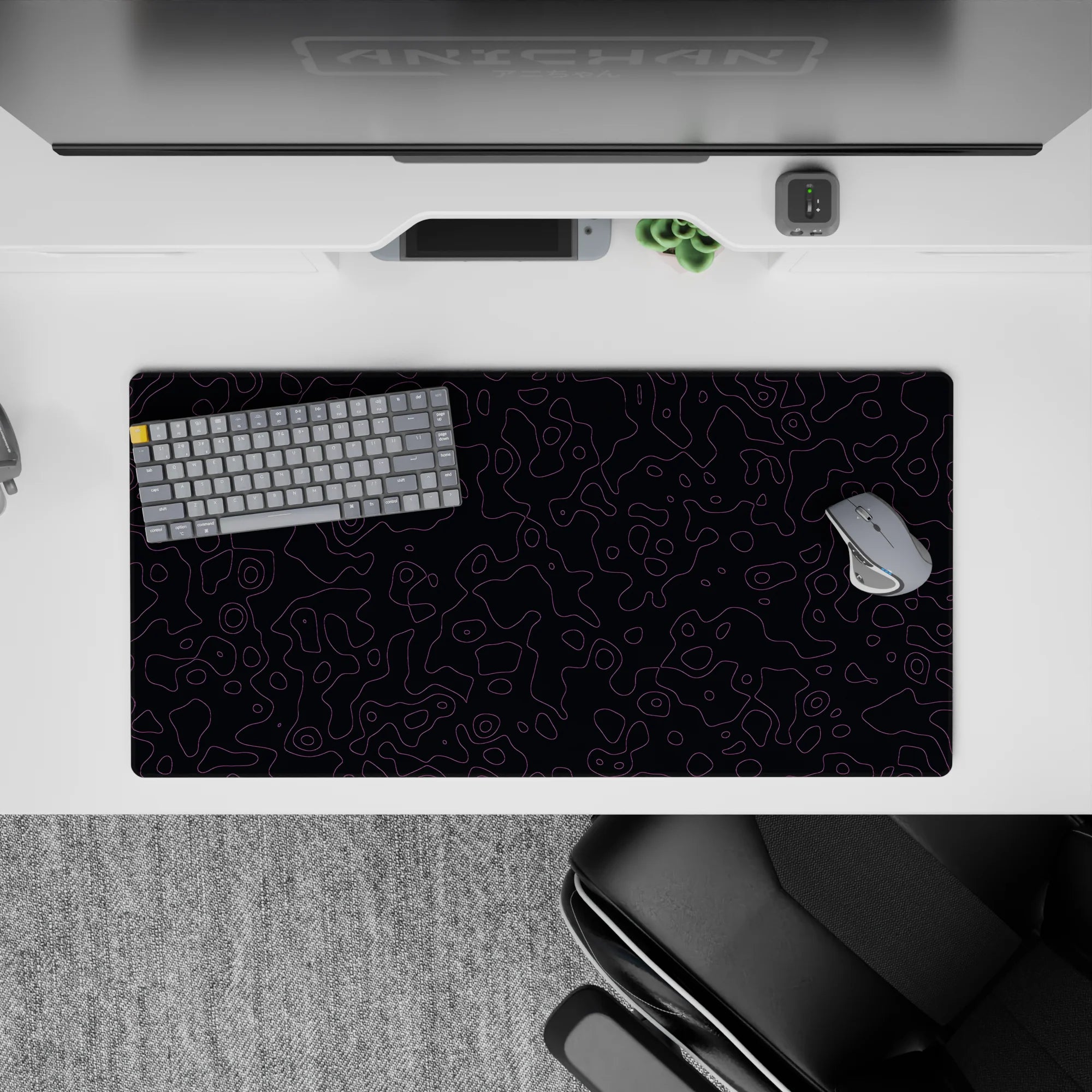 Topographic (Topo) Deskmat | Mousepad | Deskpad - Twilight Contours - AniChan