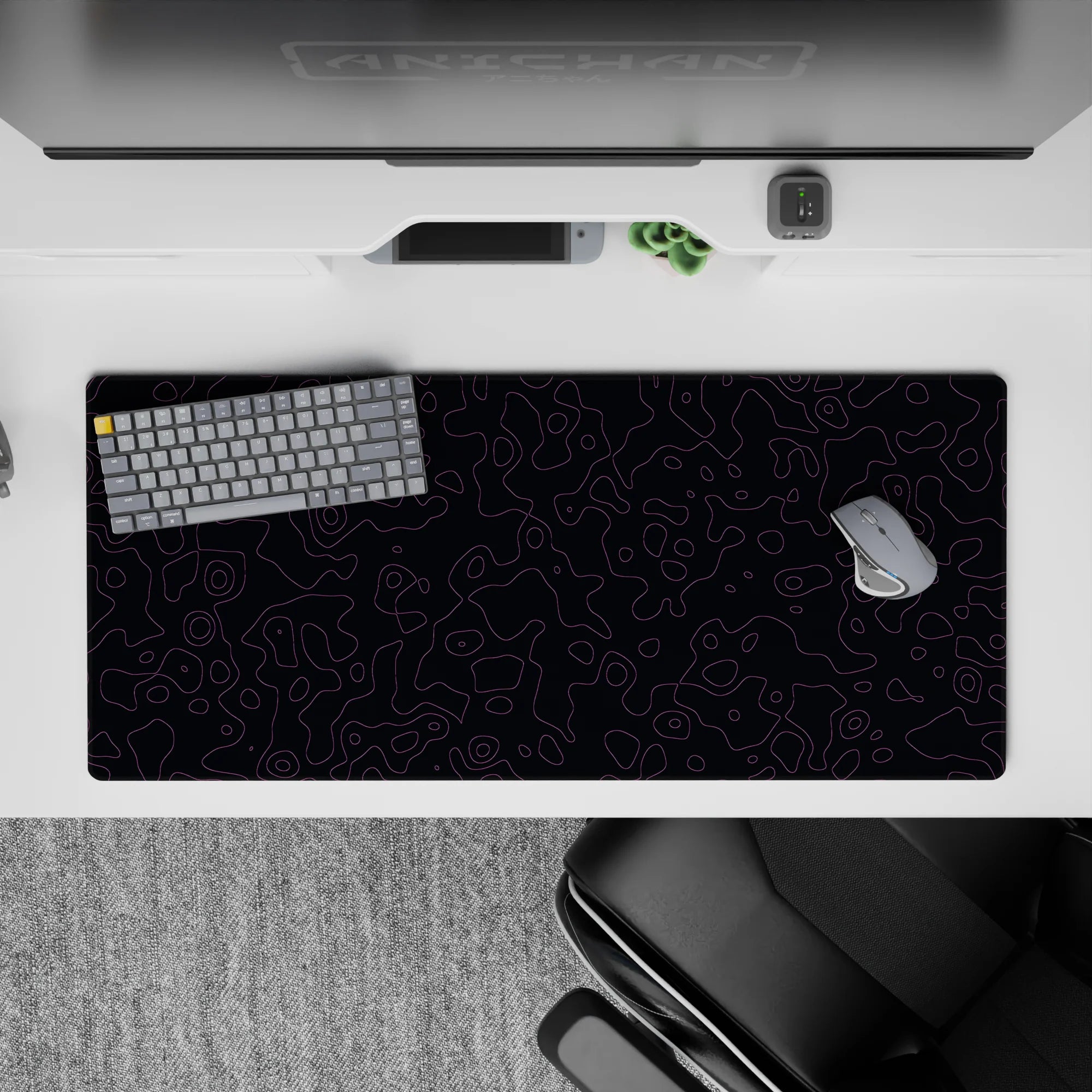 Topographic (Topo) Deskmat | Mousepad | Deskpad - Twilight Contours - AniChan