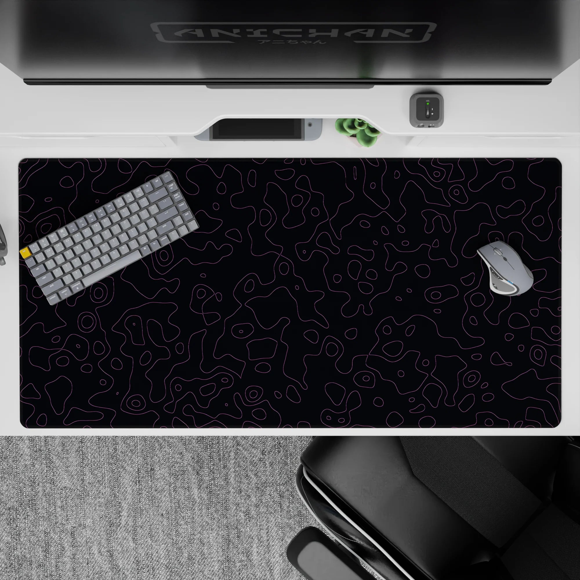 Topographic (Topo) Deskmat | Mousepad | Deskpad - Twilight Contours - AniChan