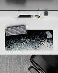 Liquid Abstract Deskmat | Mousepad | Deskpad - Silver Abyss