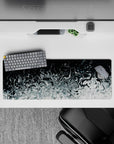 Liquid Abstract Deskmat | Mousepad | Deskpad - Silver Abyss