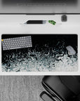 Liquid Abstract Deskmat | Mousepad | Deskpad - Silver Abyss