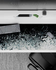 Liquid Abstract Deskmat | Mousepad | Deskpad - Silver Abyss