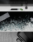 Liquid Abstract Deskmat | Mousepad | Deskpad - Silver Abyss