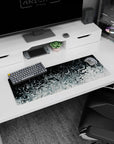 Liquid Abstract Deskmat | Mousepad | Deskpad - Silver Abyss