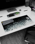 Liquid Abstract Deskmat | Mousepad | Deskpad - Silver Abyss