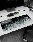 Liquid Abstract Deskmat | Mousepad | Deskpad - Silver Abyss