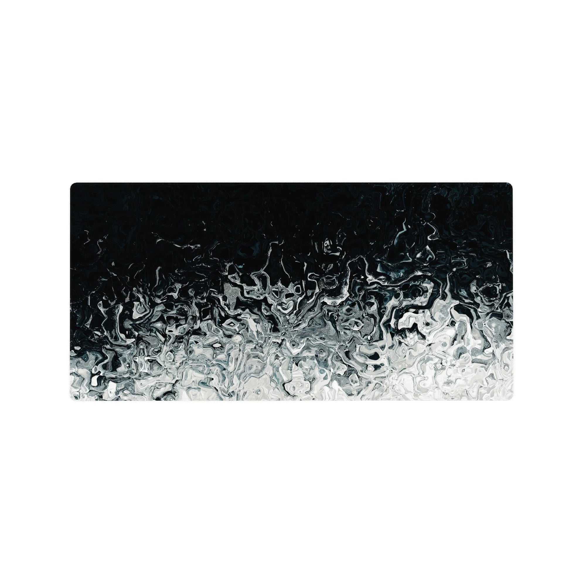 Liquid Abstract Deskmat | Mousepad | Deskpad - Silver Abyss