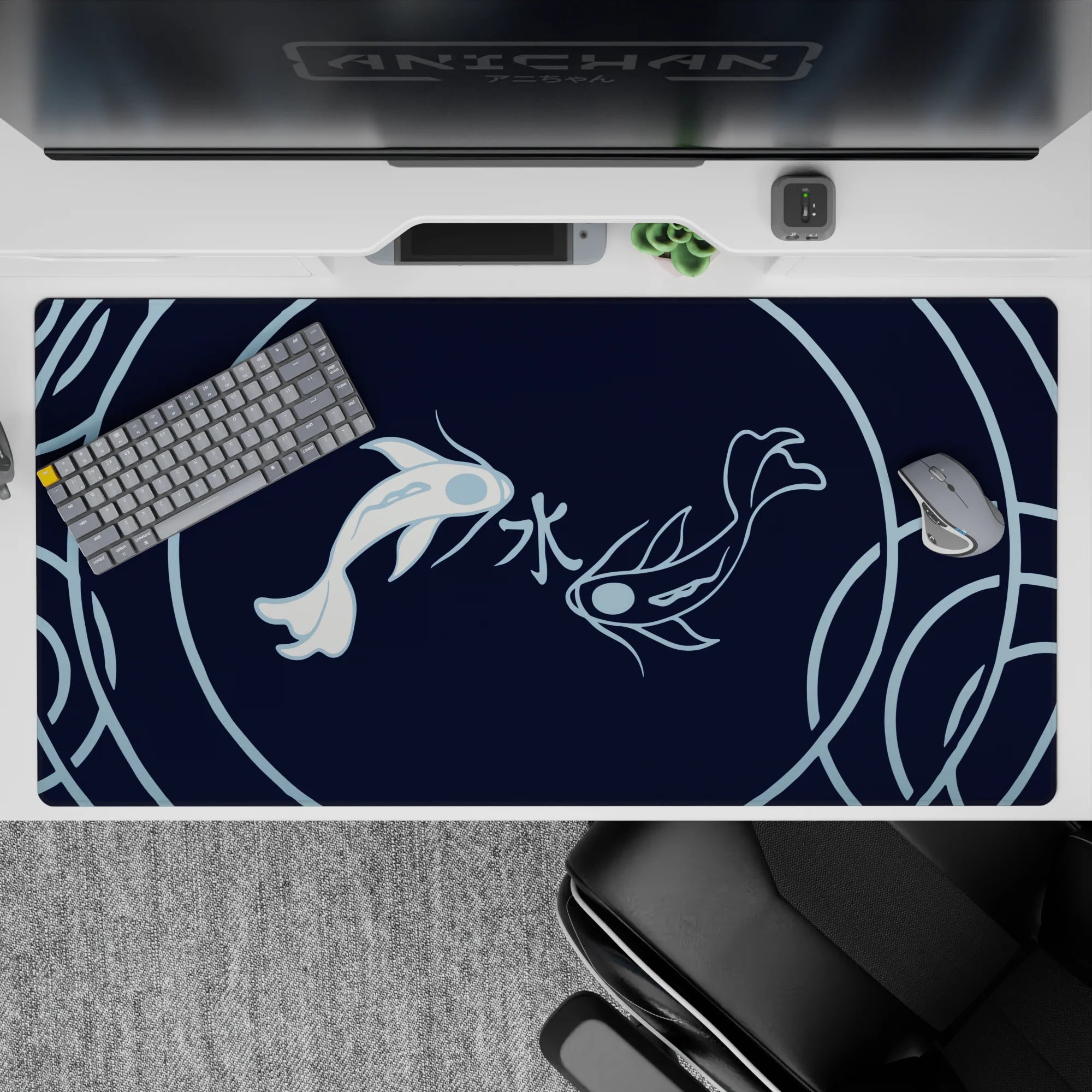 Zen-Japan Deskmat | Mousepad | Deskpad - Serene Koi Harmony - AniChan