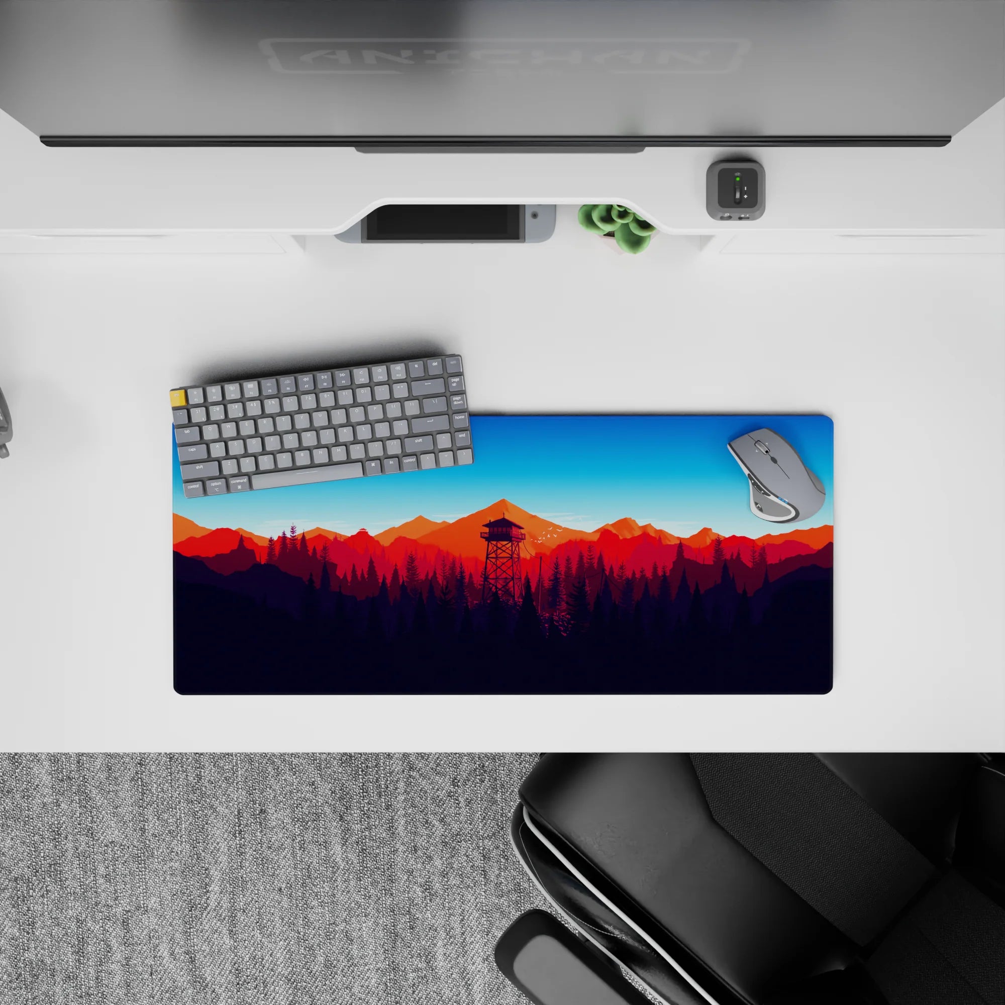 Vector Landscapes Deskmat | Mousepad | Deskpad - Twilight Peaks