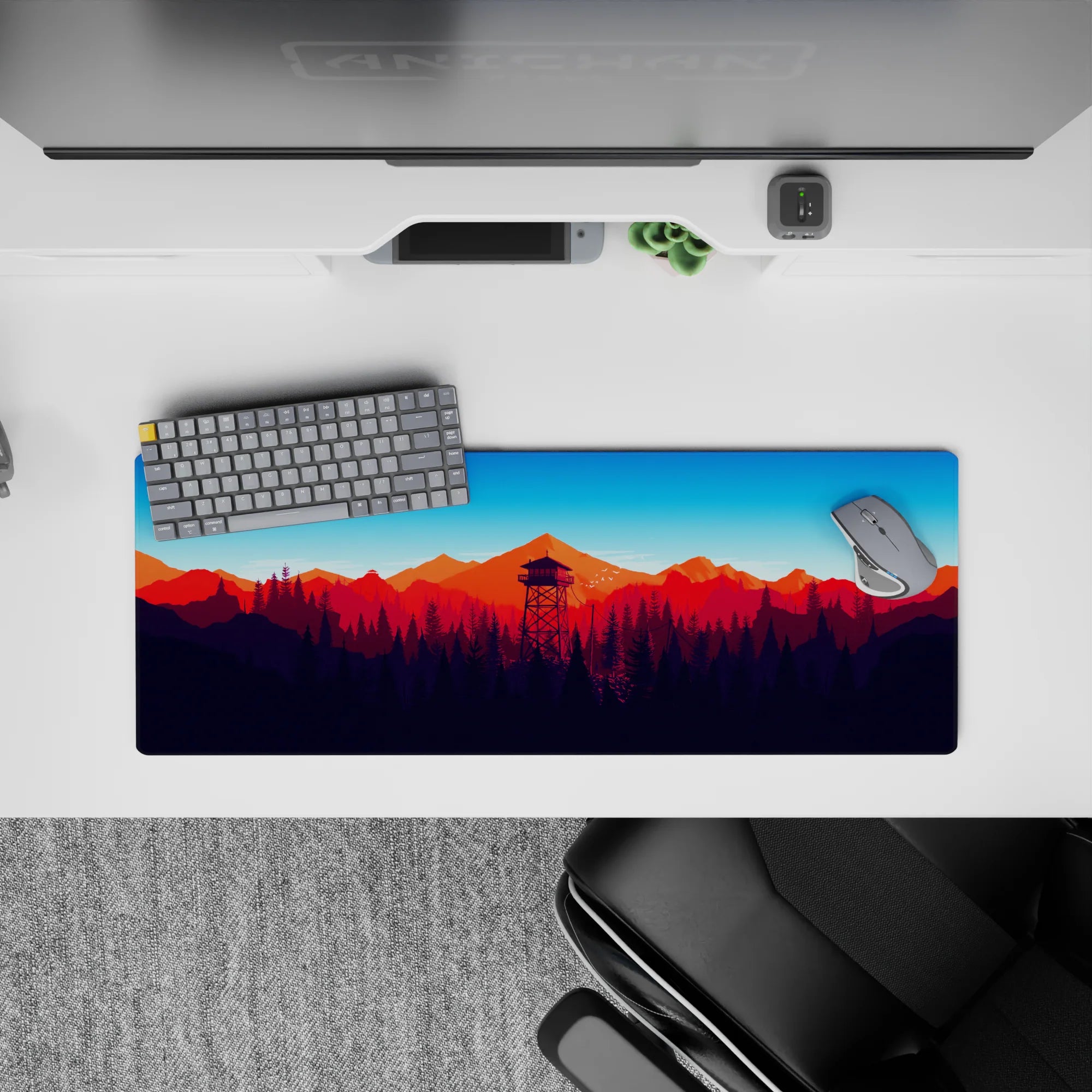 Vector Landscapes Deskmat | Mousepad | Deskpad - Twilight Peaks